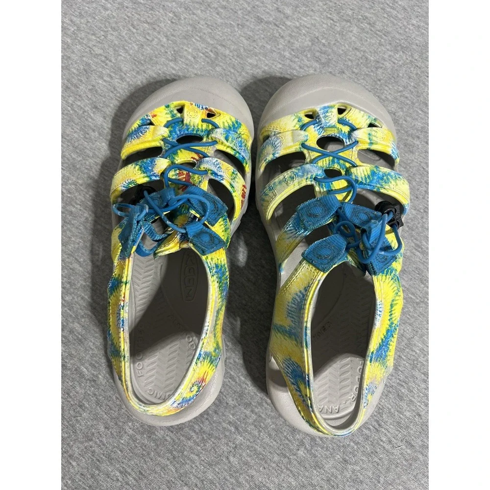 Keen Newport H2 Shoes Womens Size 4 Yellow Blue Tie Dye Water Sandals Outdoor‎